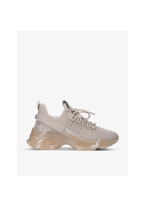 Womens Steve Madden Maxilla-R Rhinestone-Embellished Knitted Trainers