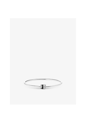 Mens Boucheron Quatre Black Edition 18ct White-Gold and 0.13ct Diamond Bracelet