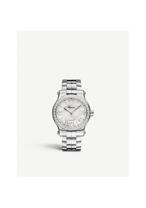 Chopard Happy Sport Medium Stainless Steel and Diamond Watch