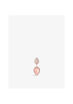 Boucheron Serpent Boheme 18ct Rose-Gold,0.16ct Brilliant-Cut Diamond and 1.5ct Pink Quartz Earrings