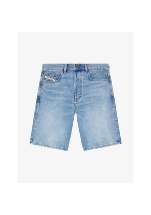 Mens Diesel Faded-Wash Straight-Leg Denim Shorts