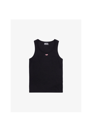Womens Diesel T-Anky-D Logo-Appliqué Stretch-Cotton Top