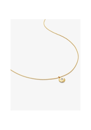 Womens Monica Vinader April Birthstone 18ct Yellow Gold-Plated Vermeil Sterling-Silver and Diamond Pendant Necklace