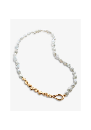 Womens Monica Vinader Keshi 18ct Yellow Gold-Plated Vermeil Sterling Silver and Pearl Necklace
