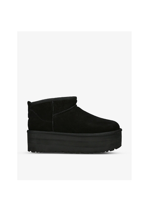 Womens UGG Classic Ultra Mini Platform Suede and Shearling Boots