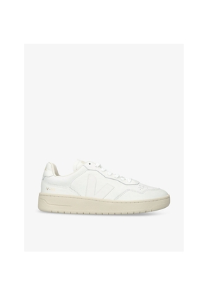 Mens Veja Men's V90 Logo-Embroidered Low-Top Leather Trainers