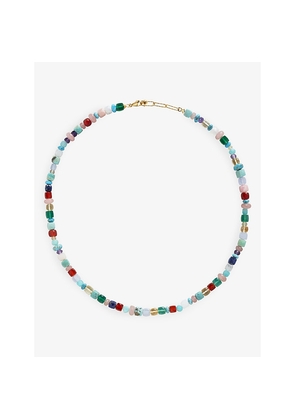 Womens Monica Vinader Freedom 18ct Yellow Gold-Plated Vermeil Sterling-Silver and Bead Necklace
