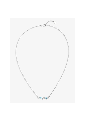 Chaumet Joséphine Ronde D'Aigrettes 18ct White-Gold, 0.42ct Brilliant-Cut Diamond and 0.72ct Pear-Cut Aquamarine Necklace