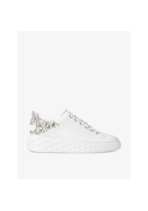 Womens Jimmy Choo Diamond Maxi Sequin-Embellished Leather and Woven Low-Top Trainers