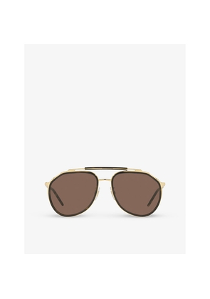 Womens Dolce & Gabbana Dg2277 Pilot-Frame Metal Sunglasses