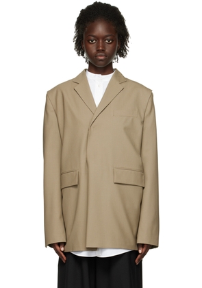 Bianca Saunders Khaki Pull Over Suit Blazer