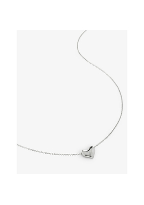 Womens Monica Vinader Heart-Charm Sterling-Silver Pendant Necklace