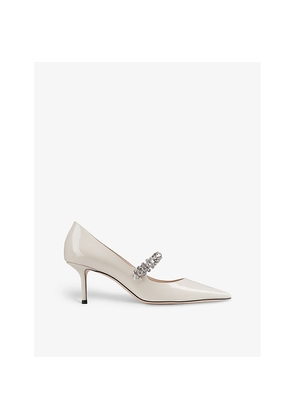 Womens Jimmy Choo Bing 65 Crystal-Embellished Patent-Leather Pumps