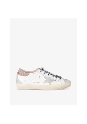 Womens Golden Goose Women's Superstar 11868 Star-Embroidered Leather Low-Top Trainers