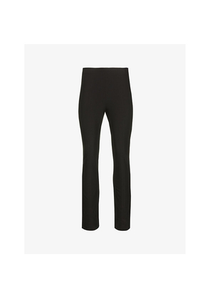 Womens Vince Cropped Straight-Leg Mid-Rise  Stretch-Woven Trousers