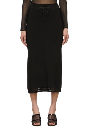ALAÏA Black Lace Midi Skirt