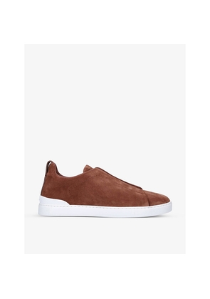 Mens Ermenegildo Zegna Triple Stitch Low-Top Suede Trainers