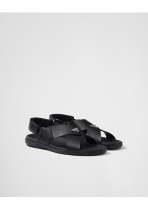 Crisscross leather sandals