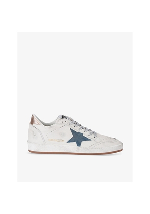 Womens Golden Goose Women's Ballstar 11918 Star-Embroidered Leather Low-Top Trainers