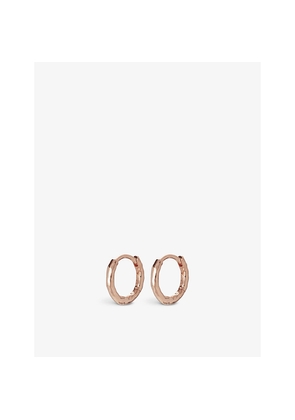 Womens Monica Vinader Ziggy Hammered 18ct Rose Gold-Plated Vermeil On Sterling Silver Huggie Earrings
