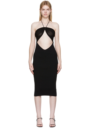 Nensi Dojaka Black Cutout Midi Dress