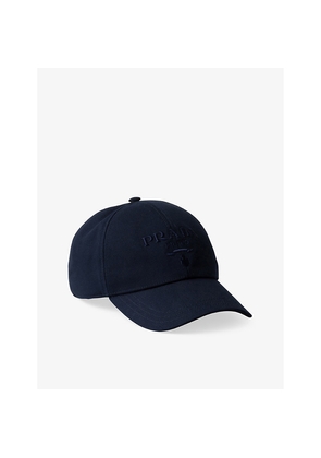 Mens Prada Logo-Embroidered Adjustable Woven Baseball Cap