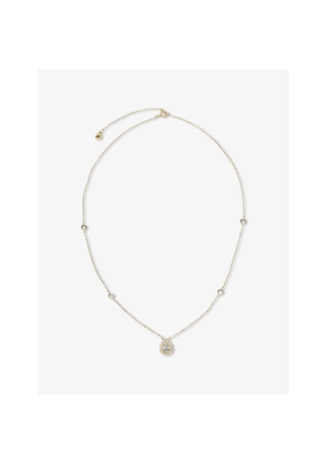 Womens Carat London Emile Pear-Shaped Yellow Gold-Plated Vermeil Sterling Silver and 0.75ct Eq Cubic Zirconia Pendant Neckalce