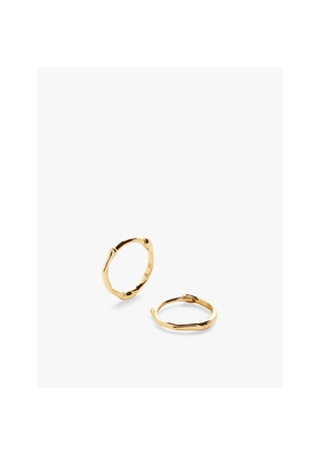 Womens Monica Vinader Siren 14ct Yellow-Gold Mini Huggie Earrings