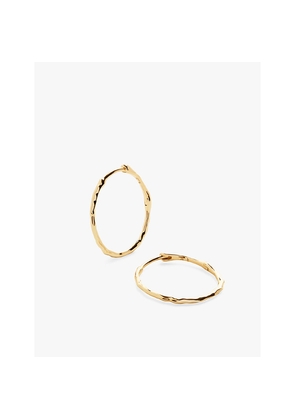 Womens Monica Vinader Siren 14ct Yellow-Gold Medium Hoop Earrings