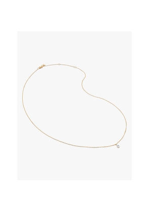 Womens Monica Vinader Marquise 14ct Yellow Gold and 0.016ct Lab-Grown Diamond Pendant Necklace