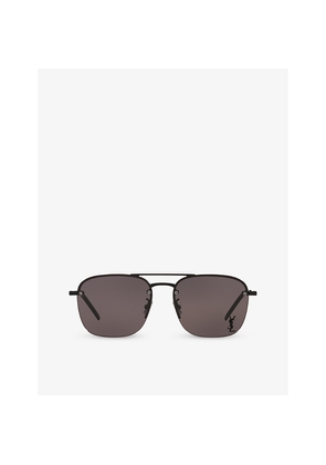 Saint Laurent Ys000490 SL 309 M Rectangular-Frame Metal Sunglasses