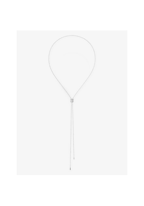 Mens Boucheron Quatre Double White 18ct White-Gold and 0.18ct Diamond Necklace