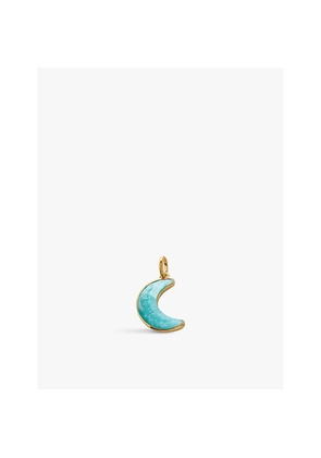Womens Monica Vinader Crescent Moon 18K Gold-Plated Vermeil Sterling-Silver and Amazonite Pendant Charm