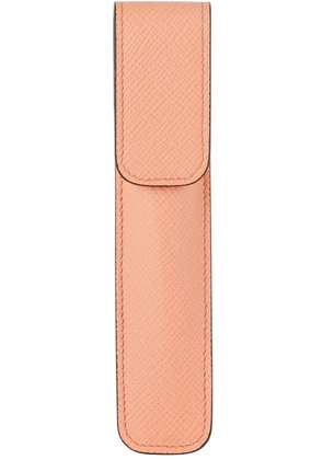 Smythson Orange Panama Pen Sleeve