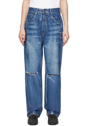 We11done Blue Foil Jeans