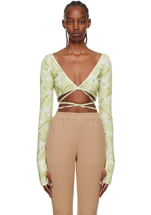 Kijun Green Self-Tie Cardigan