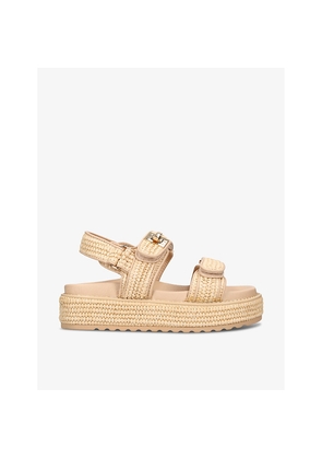 Womens Steve Madden Millo Double-Strap Flat Raffia Sandals