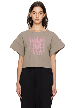 Bernhard Willhelm Taupe Embroidered Llama T-Shirt