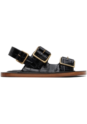 Jil Sander Black Slingback Sandals
