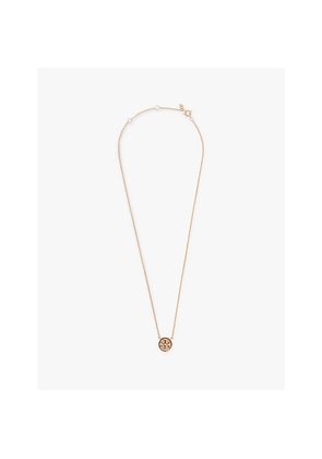 Womens Tory Burch Miller 18ct Yellow Gold-Plated Brass and Crystal Pendant Necklace