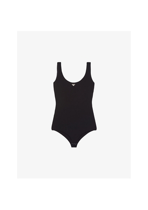 Womens Prada Brand-Plaque Fitted Stretch Nylon Body