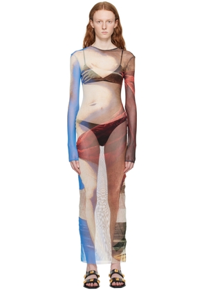 Balmain Beige Trompe-L'ail Maxi Dress