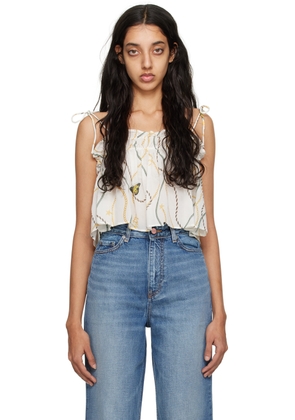 GANNI White Printed Tank Top