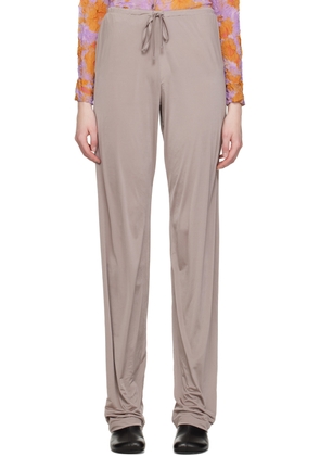 Dries Van Noten Taupe Drawstring Trousers