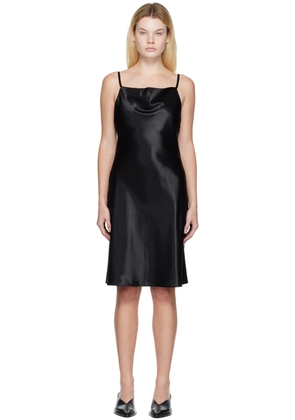 DRAE Black Cowl-Neck Slip Minidress