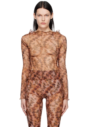 KNWLS Orange Clavicle Blouse