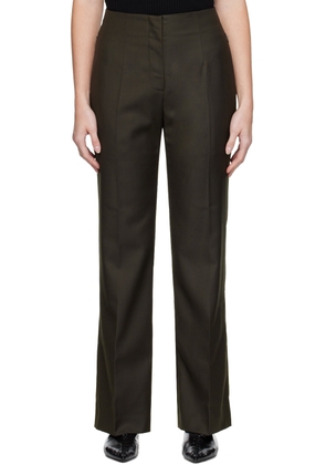 DRAE Khaki Slit-Cuff Bootcut Trousers