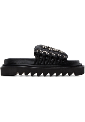 Toga Pulla Black Lace-Up Sandals