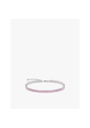 Womens Thomas Sabo Rivière Sterling-Silver and Zirconia Tennis Bracelet