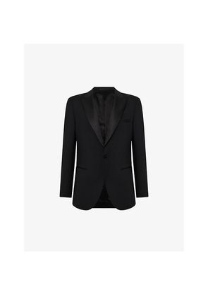 Mens Reiss Poker Single-Breasted Slim-Fit Stretch-Wool Blend Suit Jacket